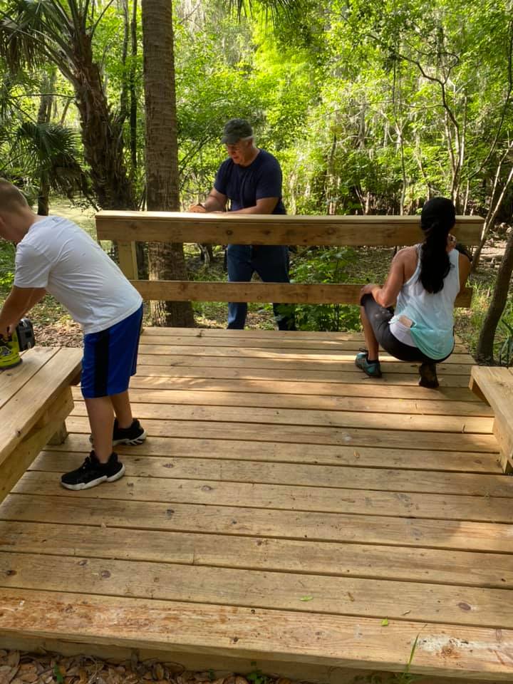 The MOAC in spring — full green canopy with Spanish moss, surrounded by the wetland understory